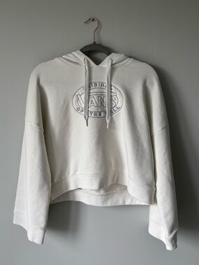 VANS Retro Wide Cropped Soft White Hoodie Size Small